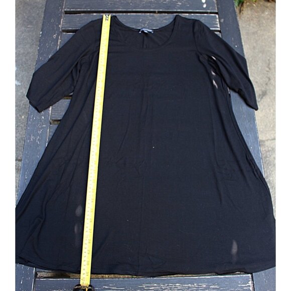 Eileen Fisher - the OG - Scoop Neck Tunic in Viscose Jersey, Black, Large - Picture 6 of 8